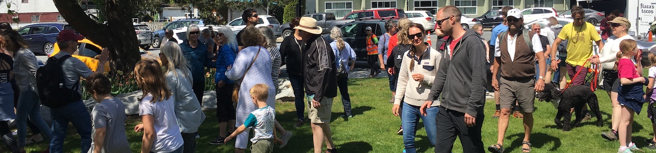 Members walking outside at event by Sea to Sky Hospice Society in Squamish